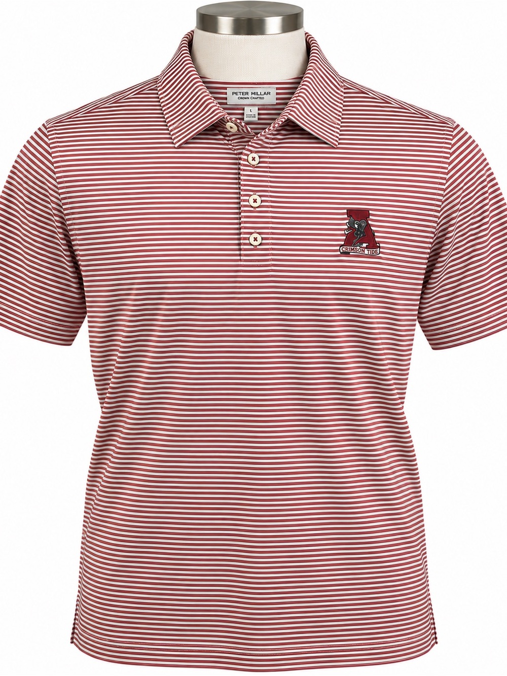 Peter Millar Alabama Crimson Tide Polo Men’s Large NWT Striped Golf Shirt